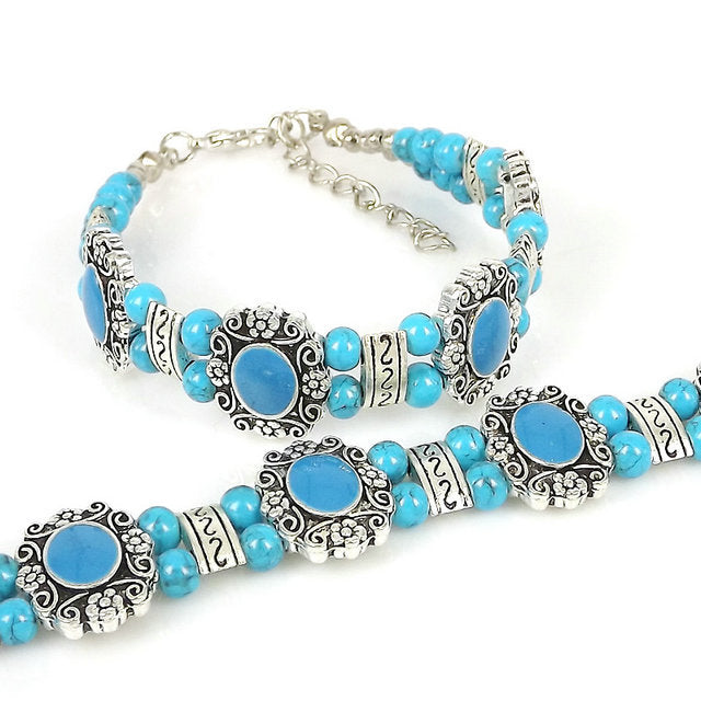 Wholesale Ethnic Silver Beads Alloy Bracelet